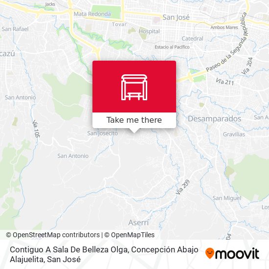 Contiguo A Sala De Belleza Olga, Concepción Abajo Alajuelita map