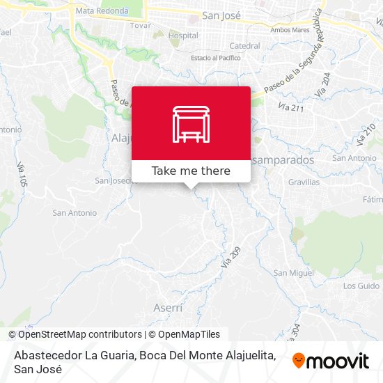 Abastecedor La Guaria, Boca Del Monte Alajuelita map