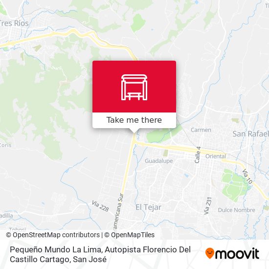 Pequeño Mundo La Lima, Autopista Florencio Del Castillo Cartago map