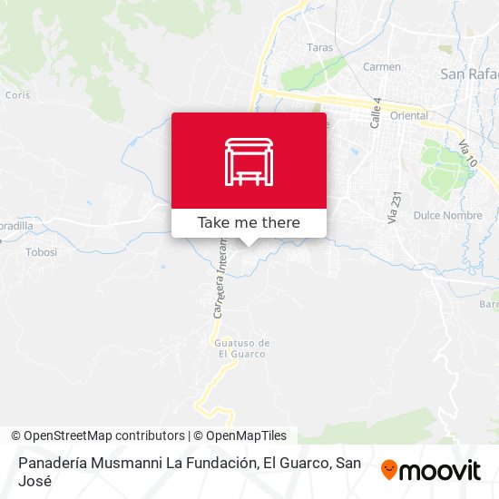 Panadería Musmanni La Fundación, El Guarco map