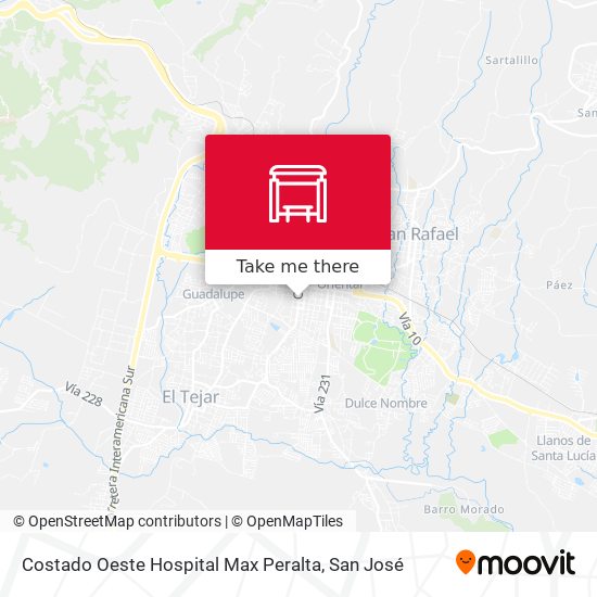Mapa de Costado Oeste Hospital Max Peralta