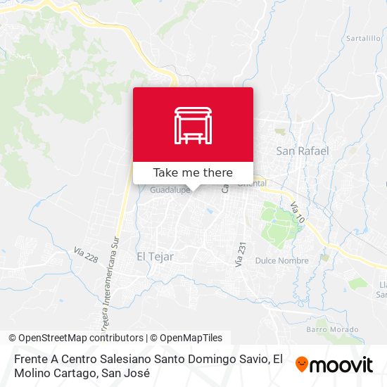 Frente A Centro Salesiano Santo Domingo Savio, El Molino Cartago map