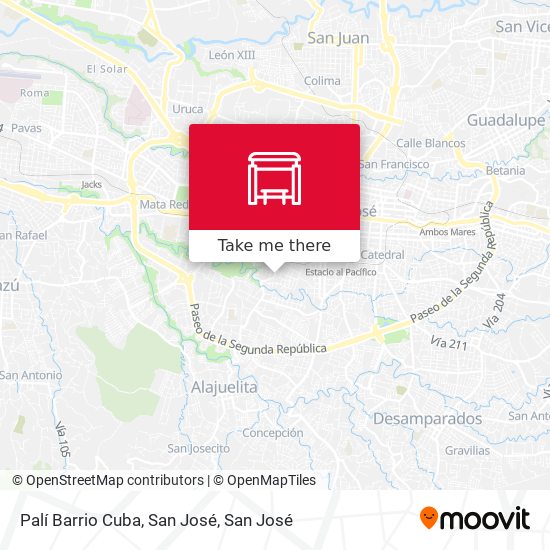Palí Barrio Cuba, San José map