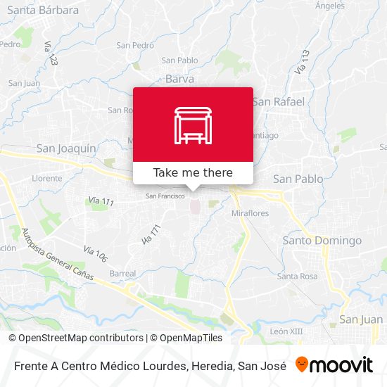 Frente A Centro Médico Lourdes, Heredia map