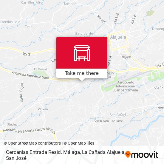 Cercanías Entrada Resid. Málaga, La Cañada Alajuela map