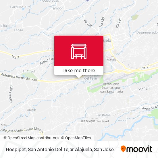 Hospipet, San Antonio Del Tejar Alajuela map