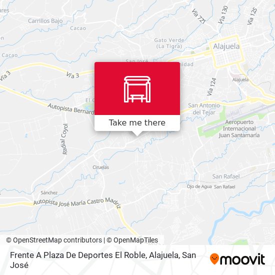 Frente A Plaza De Deportes El Roble, Alajuela map