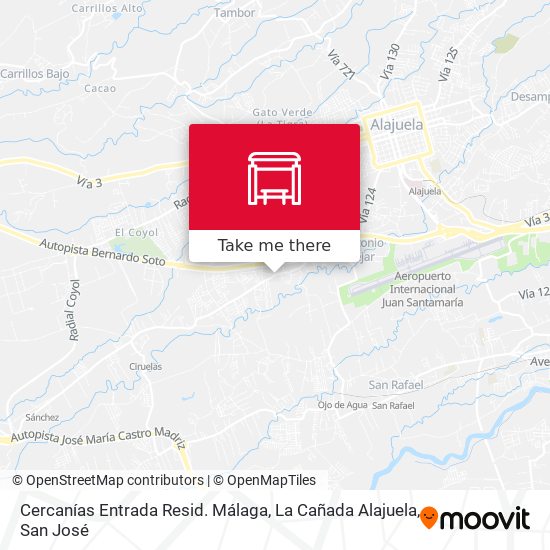 Cercanías Entrada Resid. Málaga, La Cañada Alajuela map