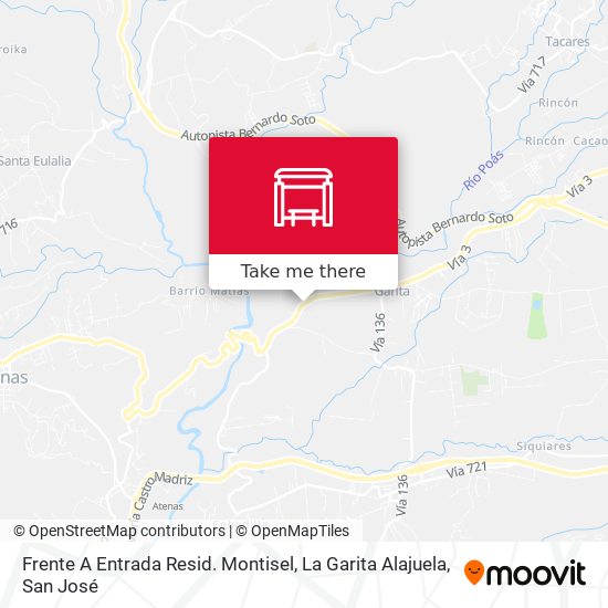 Frente A Entrada Resid. Montisel, La Garita Alajuela map