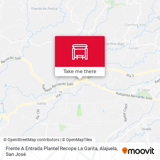 Frente A Entrada Plantel Recope La Garita, Alajuela map