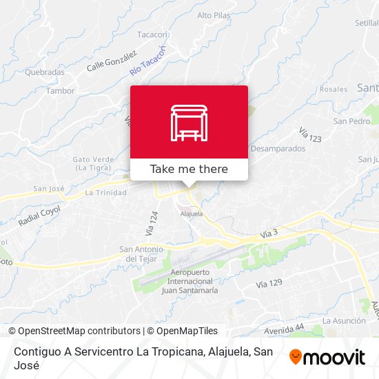 Contiguo A Servicentro La Tropicana, Alajuela map