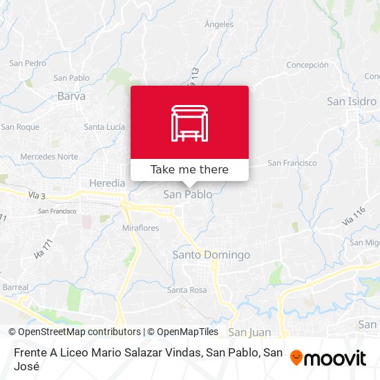 Frente A Liceo Mario Salazar Vindas, San Pablo map