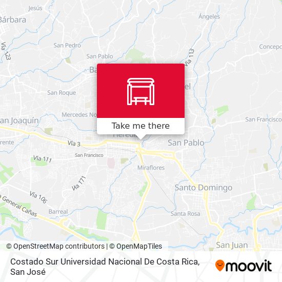Mapa de Costado Sur Universidad Nacional De Costa Rica