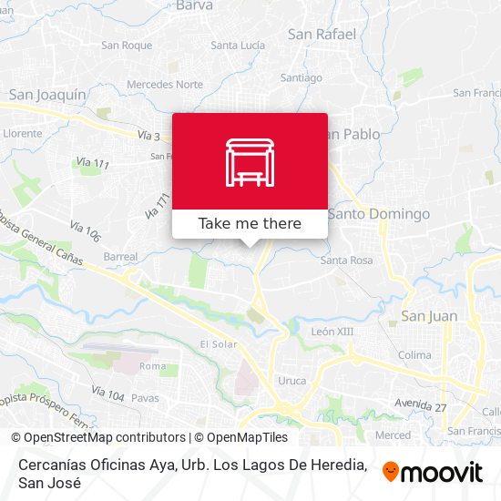 Mapa de Cercanías Oficinas Aya, Urb. Los Lagos De Heredia