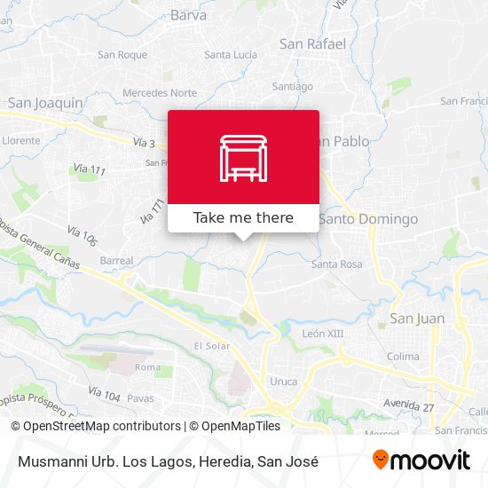 Musmanni Urb. Los Lagos, Heredia map