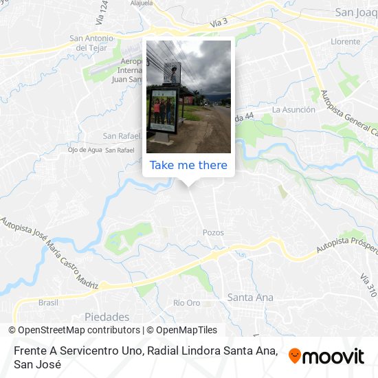 Frente A Servicentro Uno, Radial Lindora Santa Ana map