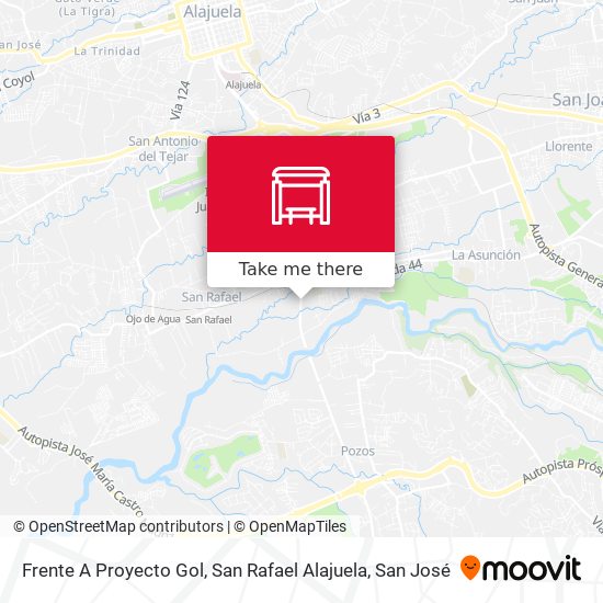 Frente A Proyecto Gol, San Rafael Alajuela map