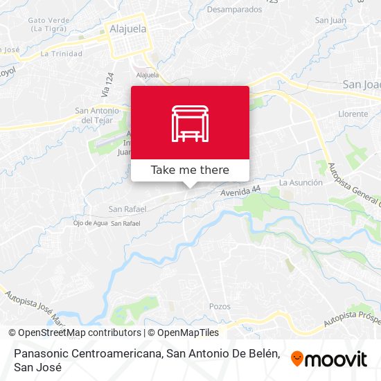 Mapa de Panasonic Centroamericana, San Antonio De Belén