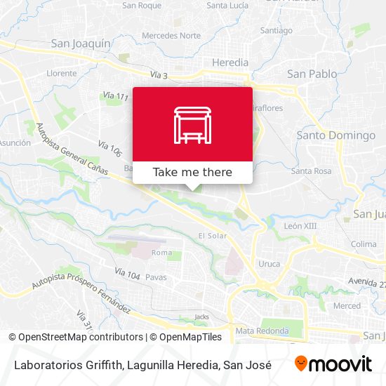 Mapa de Laboratorios Griffith, Lagunilla Heredia