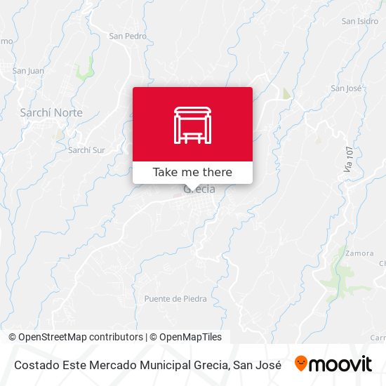 Costado Este Mercado Municipal Grecia map