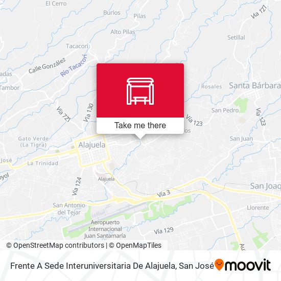 Mapa de Frente A Sede Interuniversitaria De Alajuela