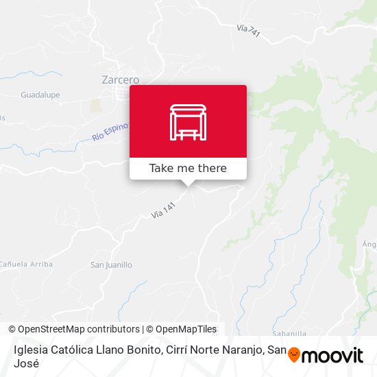 Iglesia Católica Llano Bonito, Cirrí Norte Naranjo map