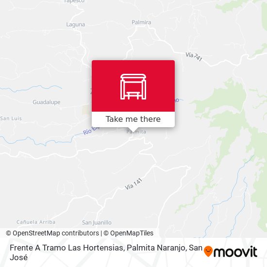 Mapa de Frente A Tramo Las Hortensias, Palmita Naranjo