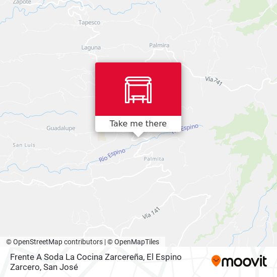 Frente A Soda La Cocina Zarcereña, El Espino Zarcero map