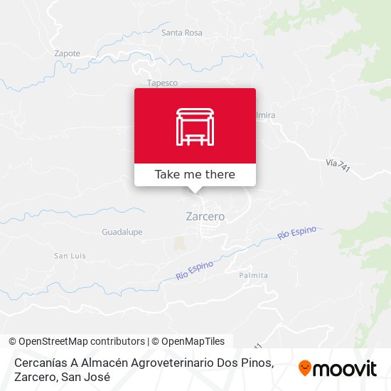 Cercanías A Almacén Agroveterinario Dos Pinos, Zarcero map