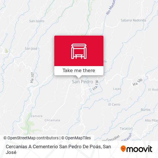 Mapa de Cercanías A Cementerio San Pedro De Poás