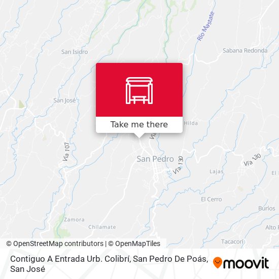 Contiguo A Entrada Urb. Colibrí, San Pedro De Poás map