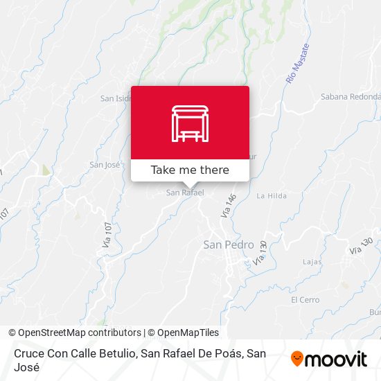 Mapa de Cruce Con Calle Betulio, San Rafael De Poás