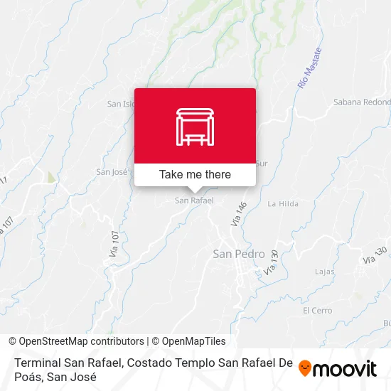 Terminal San Rafael, Costado Templo San Rafael De Poás map