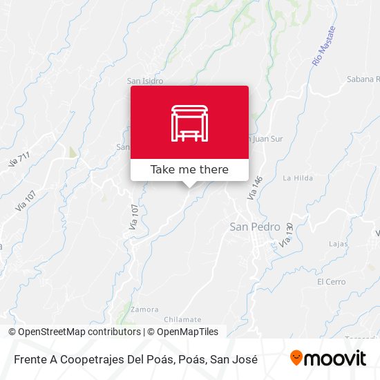 Frente A Coopetrajes Del Poás, Poás map