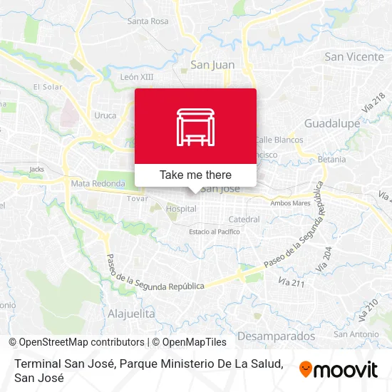 Mapa de Terminal San José, Parque Ministerio De La Salud