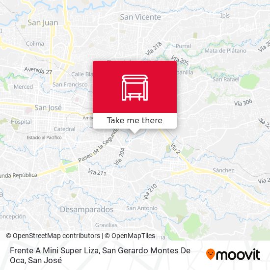 Frente A Mini Super Liza, San Gerardo Montes De Oca map