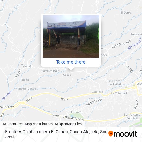 Mapa de Frente A Chicharronera El Cacao, Cacao Alajuela