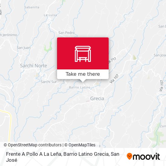 Frente A Pollo A La Leña, Barrio Latino Grecia map
