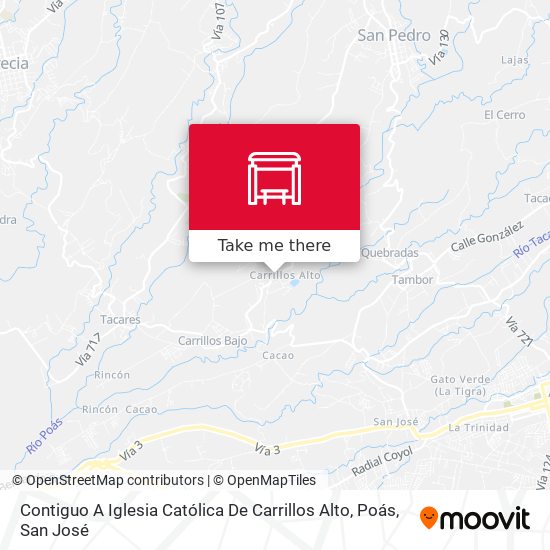 Contiguo A Iglesia Católica De Carrillos Alto, Poás map