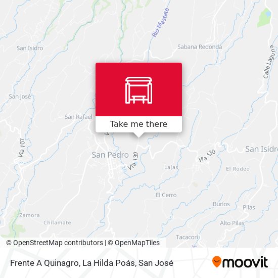 Frente A Quinagro, La Hilda Poás map
