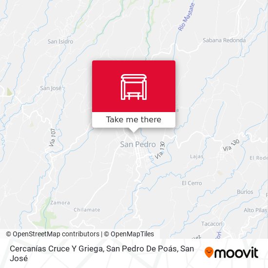 Cercanías Cruce Y Griega, San Pedro De Poás map