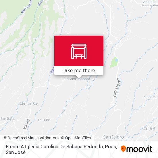 Frente A Iglesia Católica De Sabana Redonda, Poás map