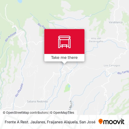 Mapa de Frente A Rest. Jaulares, Fraijanes Alajuela