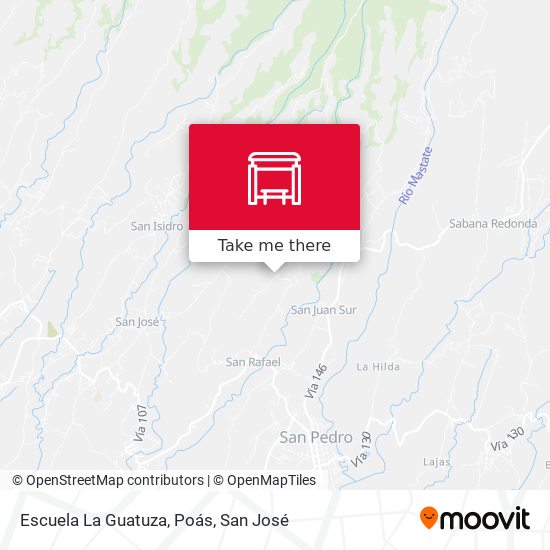 Escuela La Guatuza, Poás map