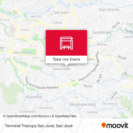 Mapa de Terminal Tracopa San José