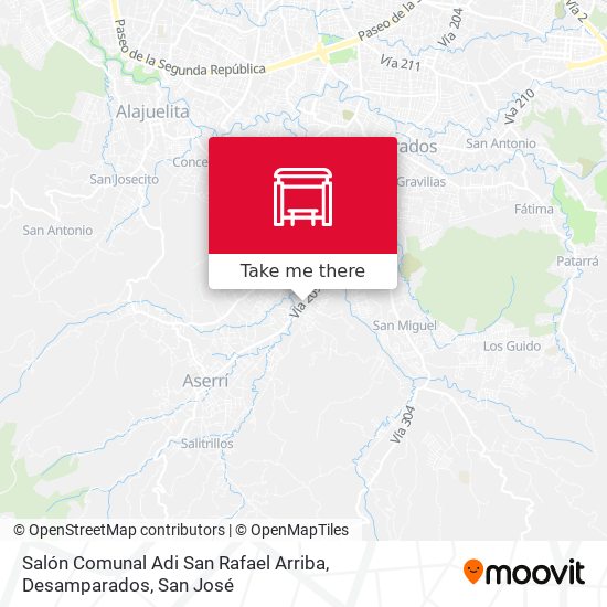Mapa de Salón Comunal Adi San Rafael Arriba, Desamparados