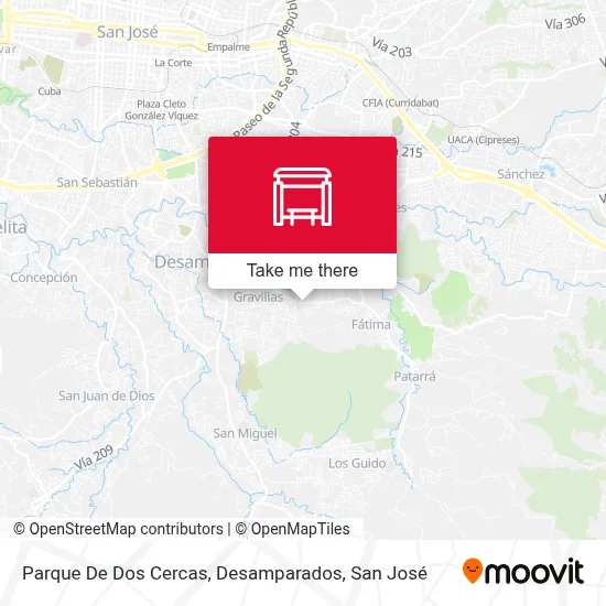 Parque De Dos Cercas, Desamparados map