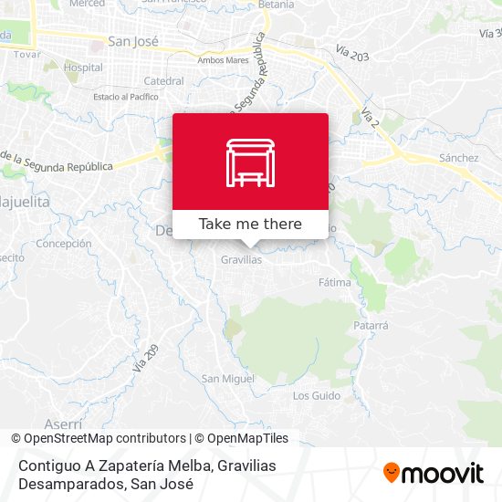 Contiguo A Zapatería Melba, Gravilias Desamparados map