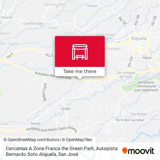 Mapa de Cercanías A Zona Franca the Green Park, Autopista Bernardo Soto Alajuela