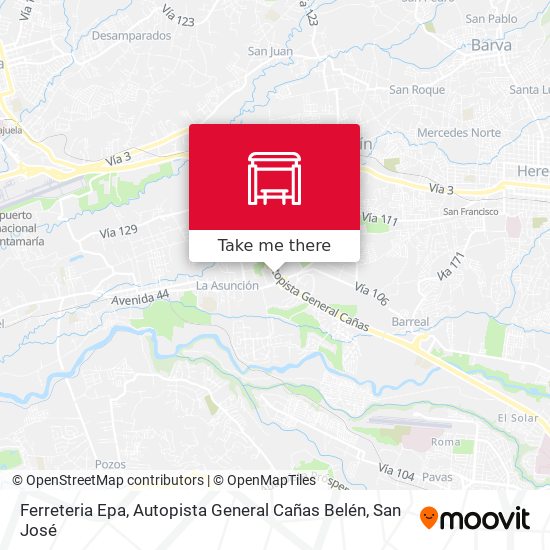 Ferreteria Epa, Autopista General Cañas Belén map